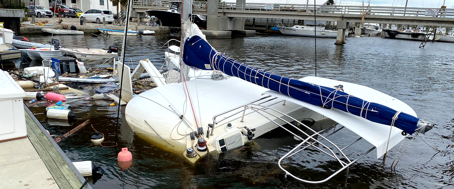 Docked sailboat in Miami