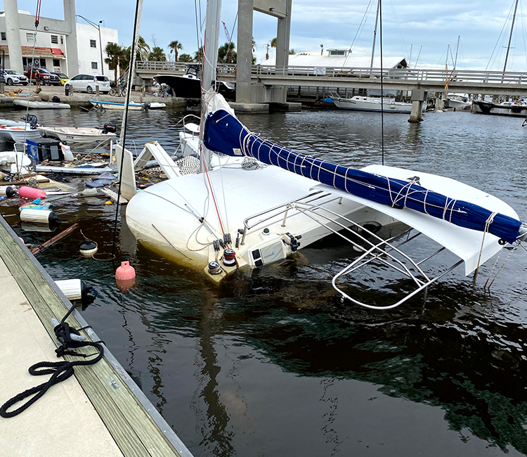 Docked sailboat in Miami