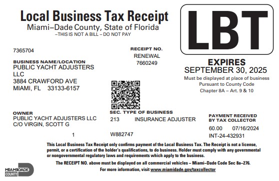 local business tax receipt